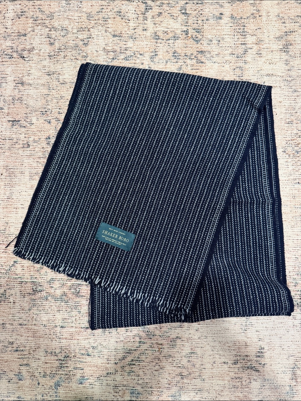 Shaker Boro Navy Pinstripe Men's Scarf